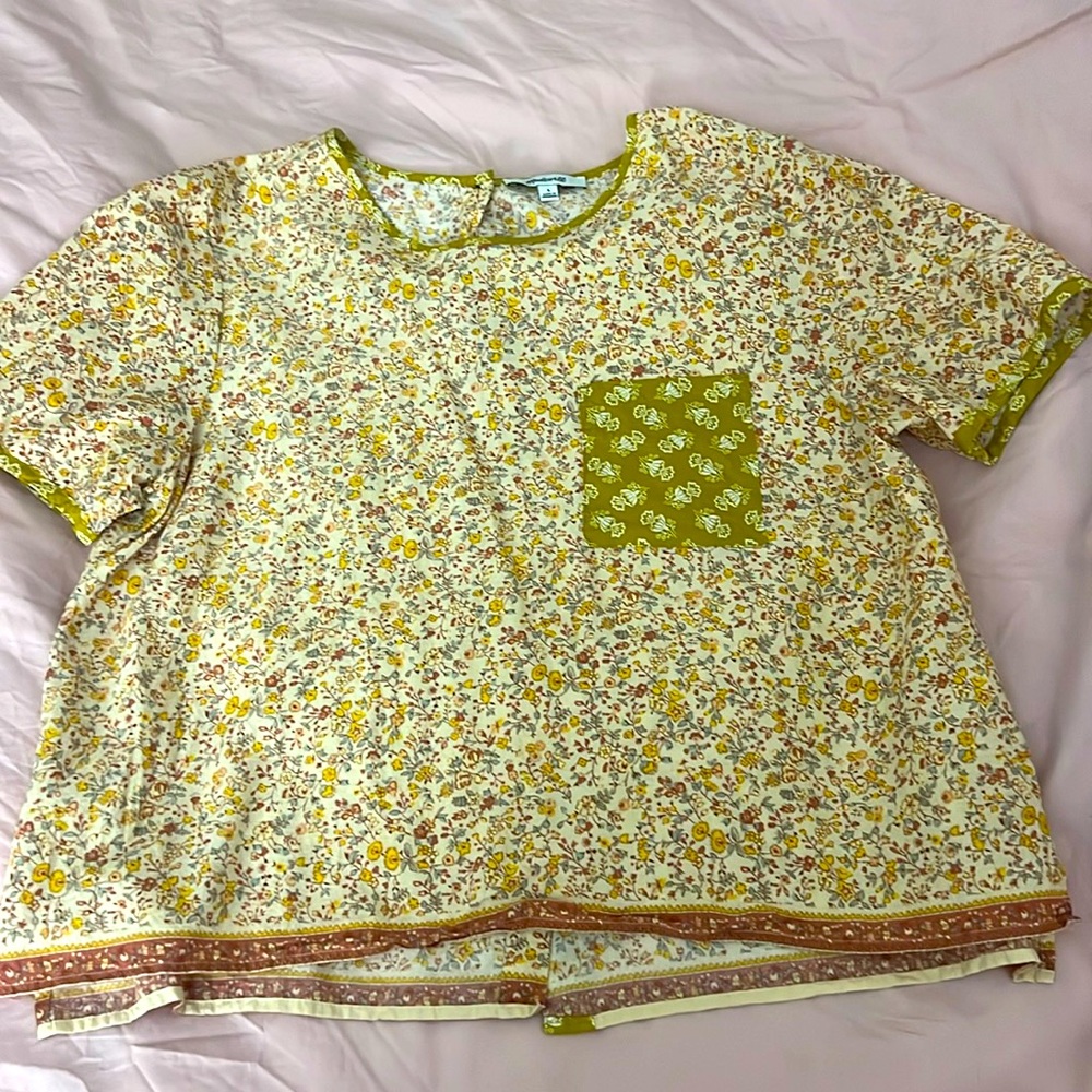 Madewell floral cotton sheer shirt